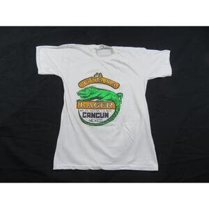 Iguana Mexican Lager Cancun White T-shirt Sz M 1980s